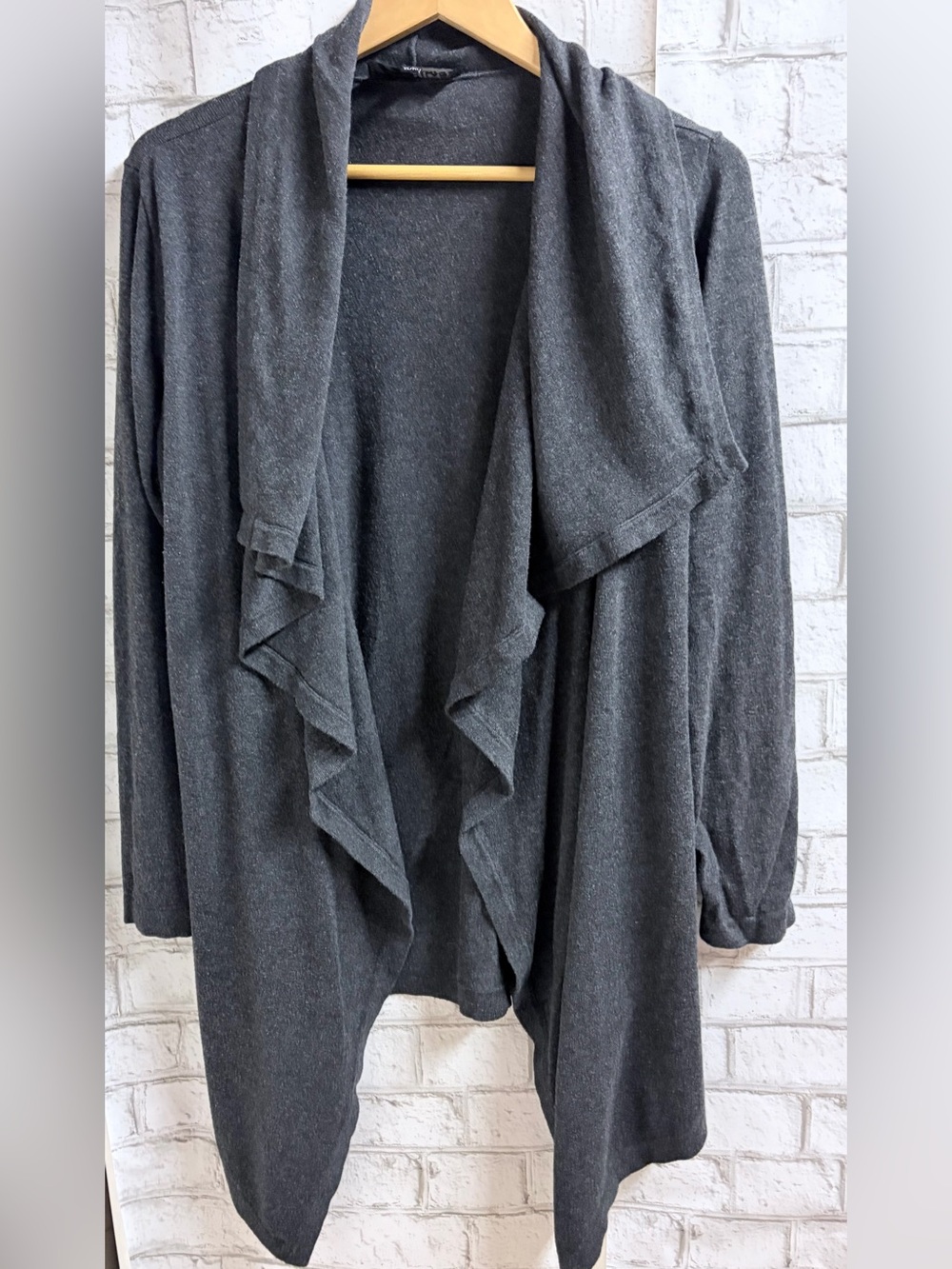 Women’s Cardigan Waterfall Front by Hilary Radley Grey Size XL